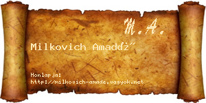 Milkovich Amadé névjegykártya